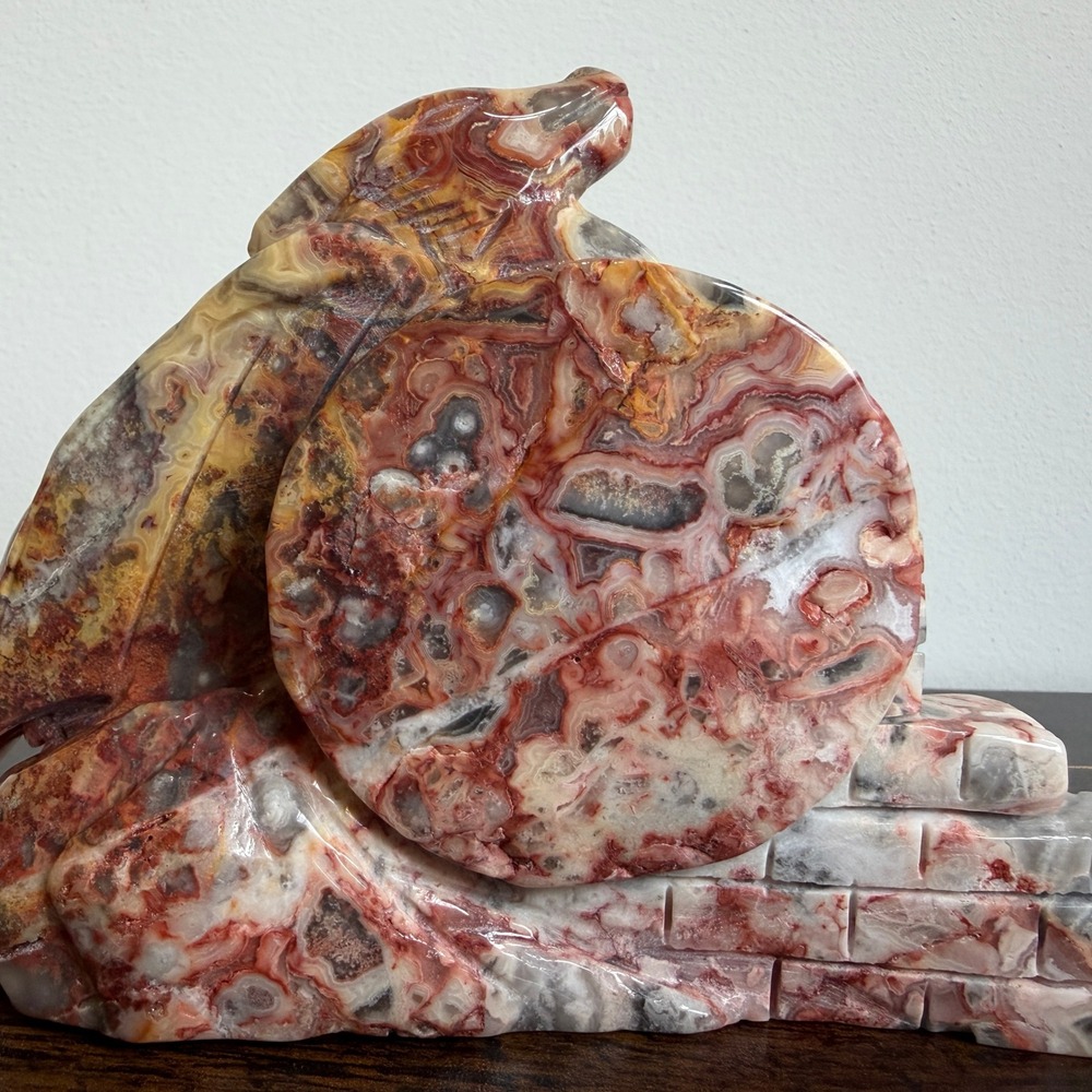 Crazy Lace Agate Dragon | Natural Gemstone Crystal Figurine Carving - Picture 10 of 16